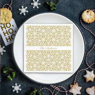 Christmas Stars Luxury Pattern Personalized Gold Napkin