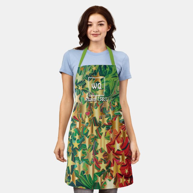 CHRISTMAS STARS | Monogram | ABSTRACT | Custom Apron (Worn)
