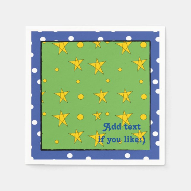 Christmas Stars/Napkins Cocktail Size Personalize Napkin (Front)