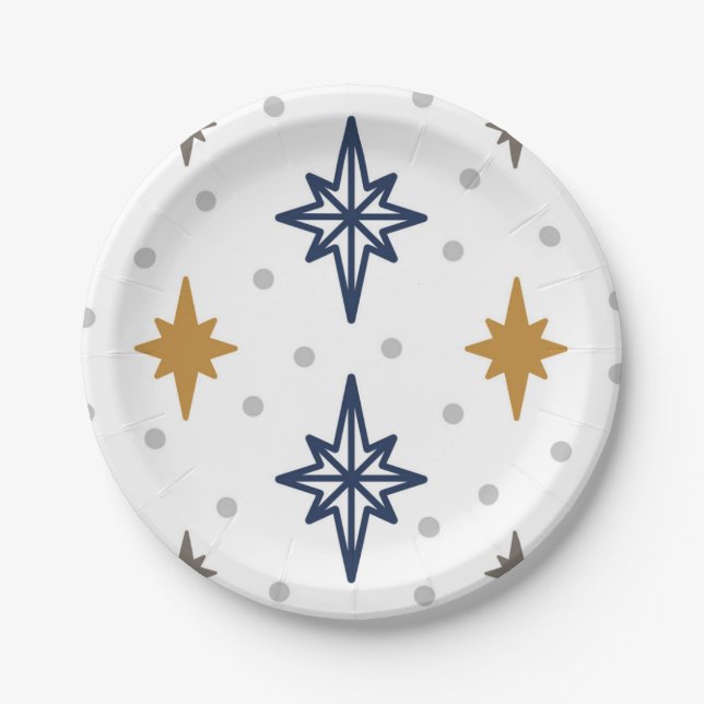 Christmas Stars Paper Plate (Front)