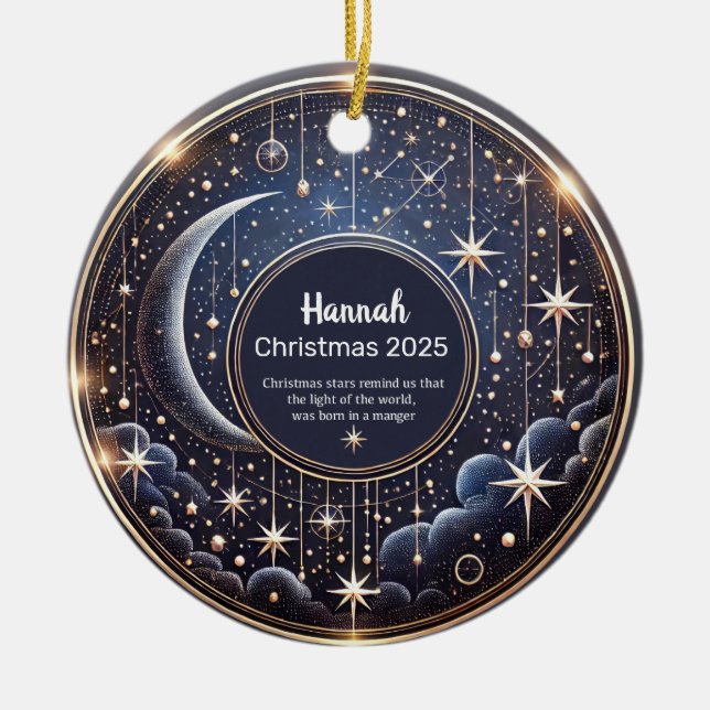 Christmas Stars Personalized  Ornament  (Front)