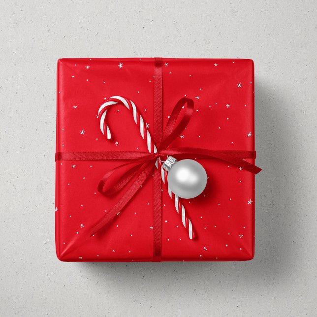 Christmas stars red white cute fun holiday wrapping paper (Creator Uploaded)