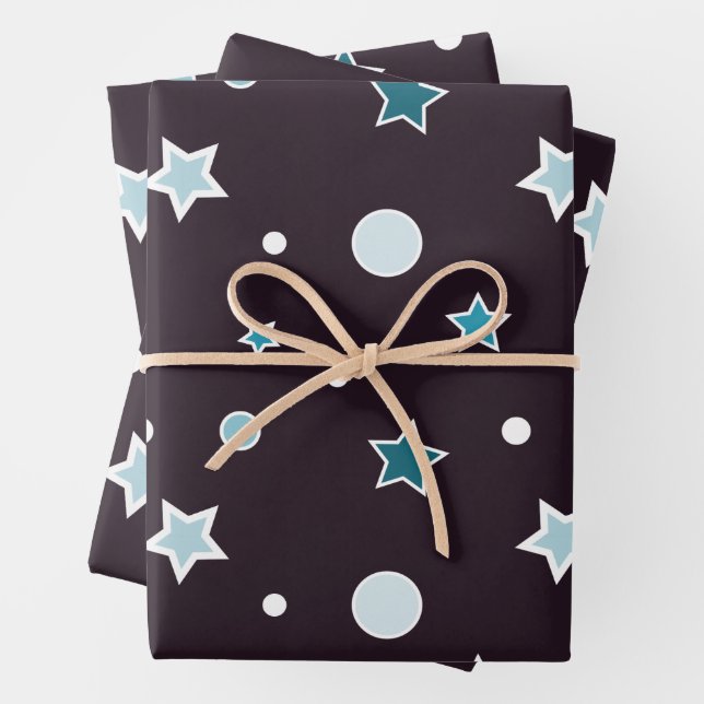 Christmas Stars Wrapping Paper Sheet (In situ)