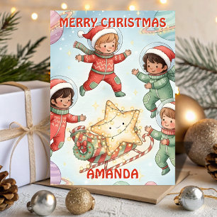 Christmas Starship Kids Card