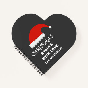 Christmas Starts With Love Personalized Family Notebook