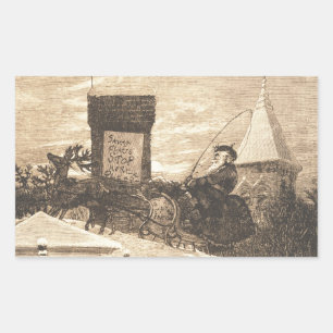 Christmas Station, Thomas Nast, 1889 Sticker
