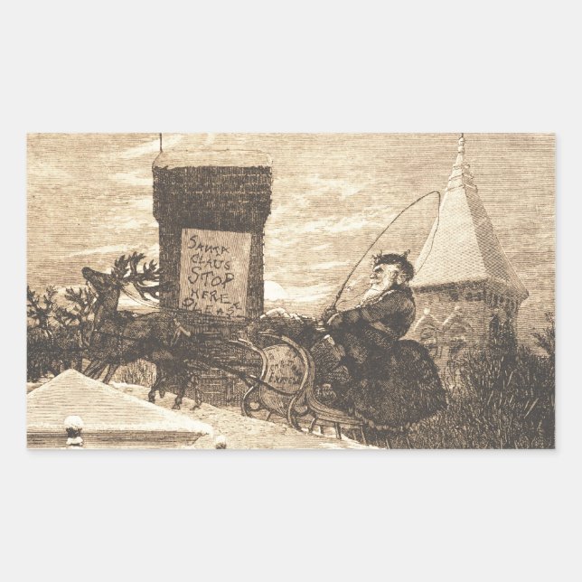 Christmas Station, Thomas Nast, 1889 Sticker (Front)