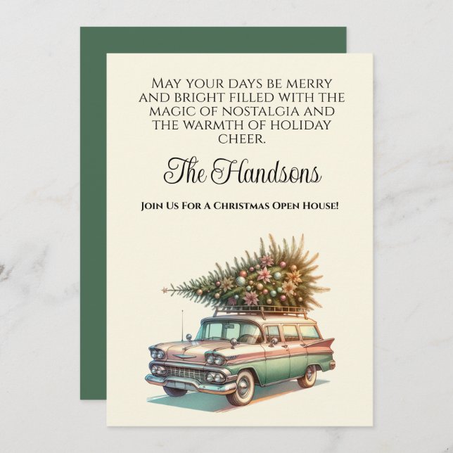 Christmas Station Wagon  Invitation (Front/Back)