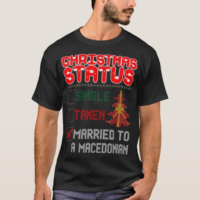 Christmas Status Married Macedonian Ugly Sweater (Front)
