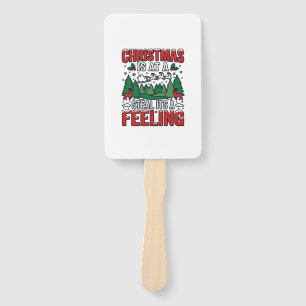 Christmas Steal Its A Feeling Reindeer Sleigh Desi Hand Fan