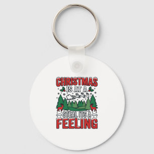 Christmas Steal Its A Feeling Reindeer Sleigh Desi Keychain
