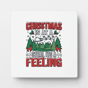 Christmas Steal Its A Feeling Reindeer Sleigh Desi Plaque