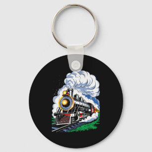 Christmas Steam Engine Train Vintage Conductor Men Keychain