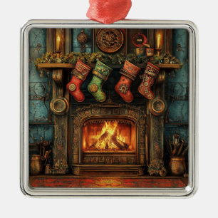 Christmas Steampunk Fireplace Ornament