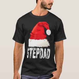 Christmas Stepdad Santa Hat Xmas Matching Family T-Shirt