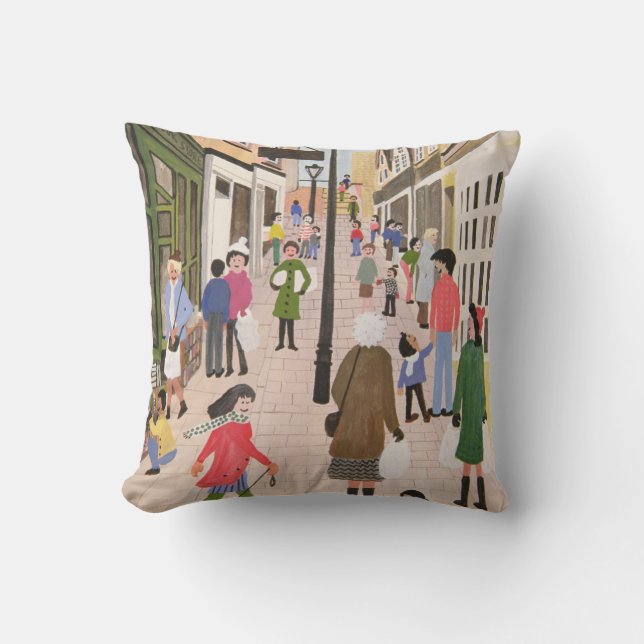 Christmas Steps Bristol 1989 Throw Pillow (Front)