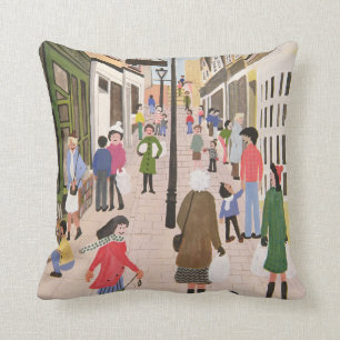 Christmas Steps Bristol 1989 Throw Pillow