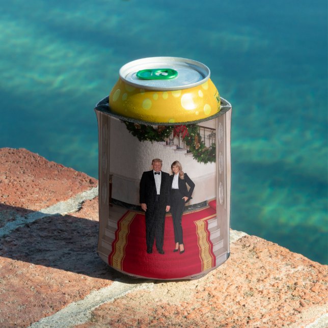 Christmas steps President Donald Trump & Melania Can Cooler (In Situ Pool)