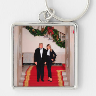 Christmas steps President Donald Trump & Melania Keychain