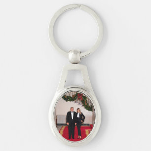 Christmas steps President Donald Trump & Melania Keychain