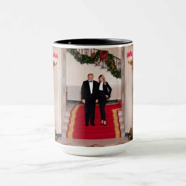 Christmas steps President Donald Trump & Melania Mug (Center)