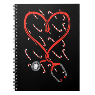 Christmas Stethoscope Nurse Xmas Nursing Scrub Top Notebook
