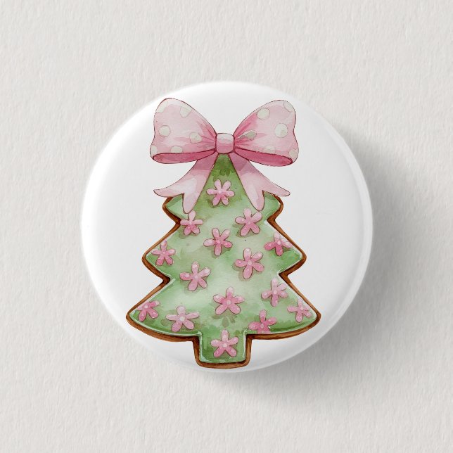 Christmas sticker 1 inch round button (Front)