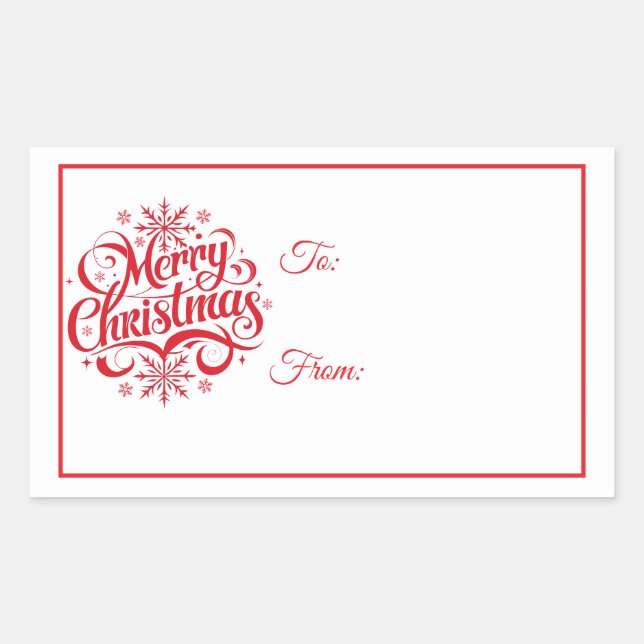 Christmas Sticker Gift Tags (Front)