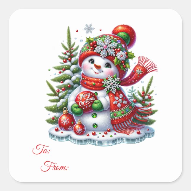 Christmas Sticker Gift Tags (Front)