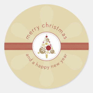 CHRISTMAS STICKER :: modern spotty tree 4