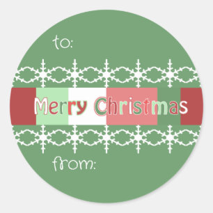 Christmas Sticker Shown GREEN But You Choose Colou
