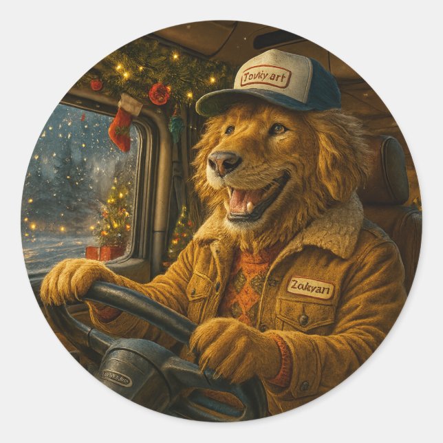 Christmas Sticker – The Golden Driver of Warmth (Front)