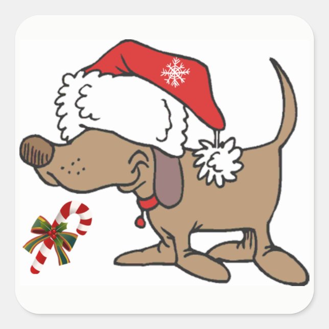 *CHRISTMAS STICKER* WITH **CHRISTMAS DOGGIE** SQUARE STICKER (Front)