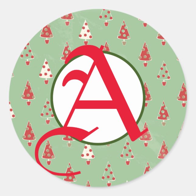 CHRISTMAS STICKER WITH CUSTOM INITIAL (Front)