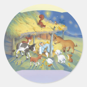 Christmas Stickers/Baby Jesus Classic Round Sticker