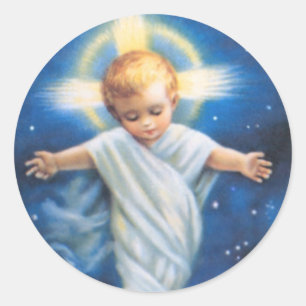 Christmas Stickers/Baby Jesus Classic Round Sticker