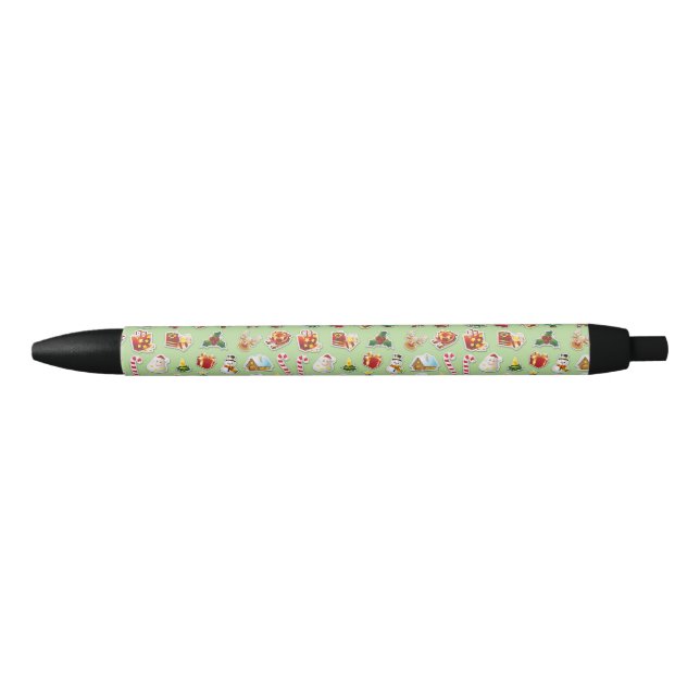 Christmas Stickers Festive Pattern Black Ink Pen (Front)