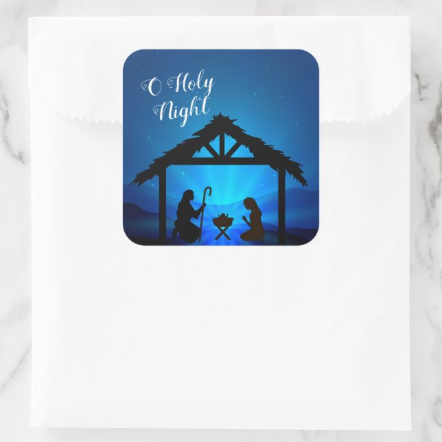 Christmas Stickers-Manger Square Sticker (Bag)