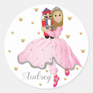 Christmas Stickers Nutcracker Lt Brwn Hair Ballet
