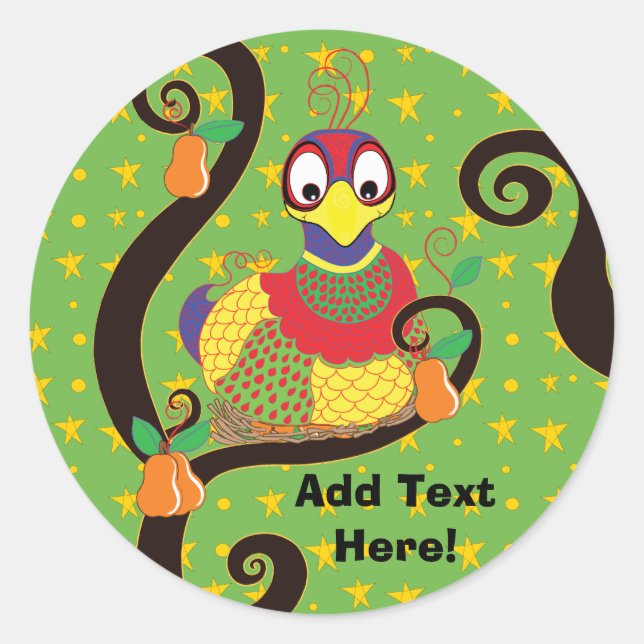 Christmas Stickers. Personalize Classic Round Sticker (Front)