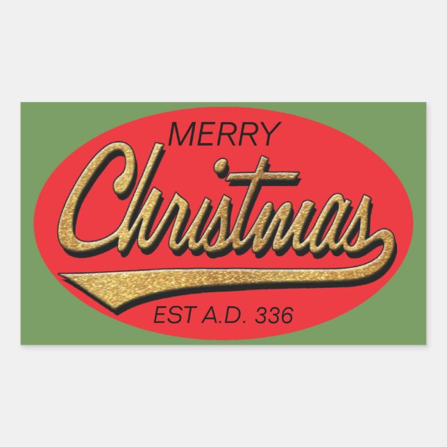CHRISTMAS Stickers "Retro Christmas Est A.D. 336" (Front)