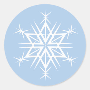 Christmas Stickers-Snowflake Classic Round Sticker