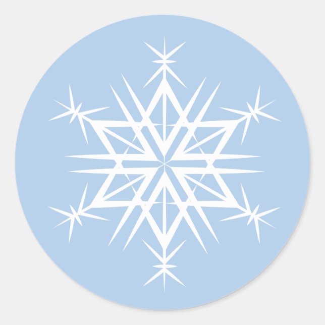 Christmas Stickers-Snowflake Classic Round Sticker (Front)