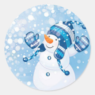 Christmas Stickers/Snowman Classic Round Sticker