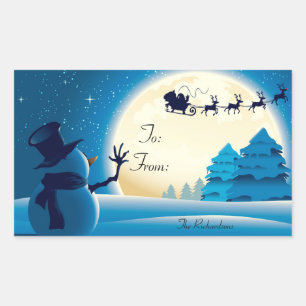 Christmas Stickers/Snowman, Santa and Sleigh Sticker