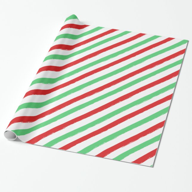 christmas stiped line wrapping paper (Unrolled)