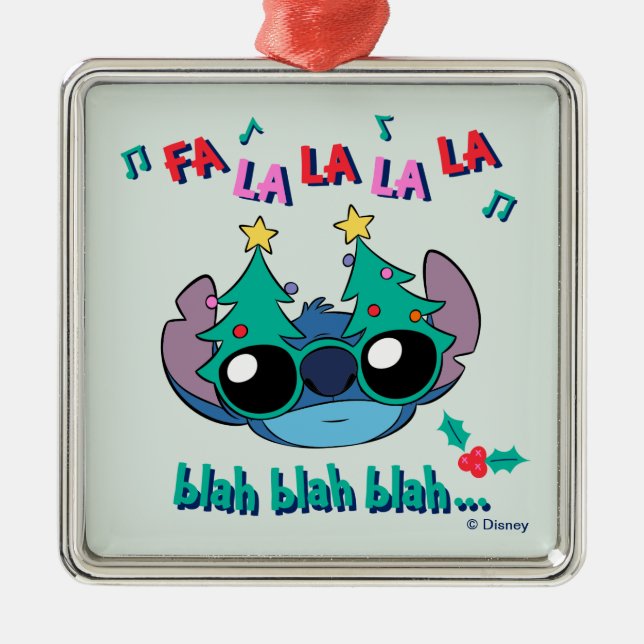 Christmas Stitch | Fa La La La La Metal Ornament (Front)