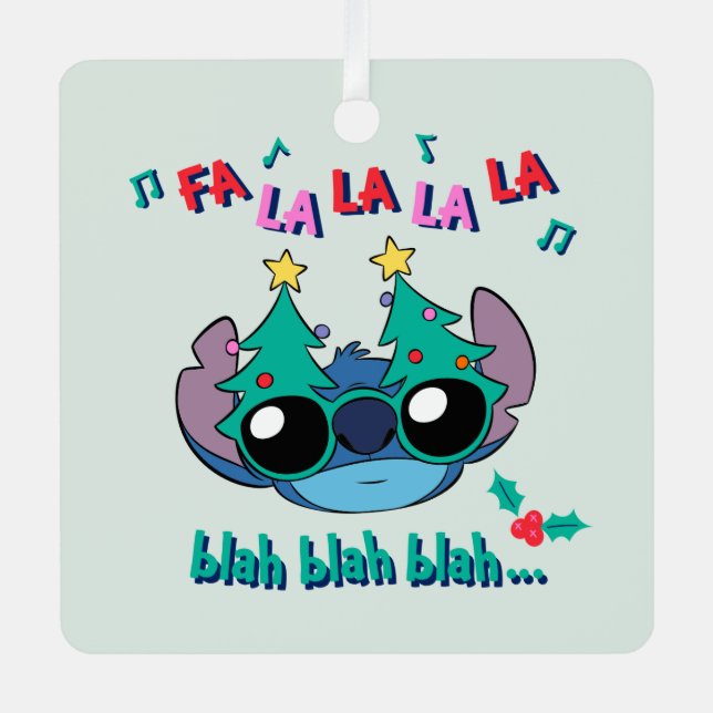 Christmas Stitch | Fa La La La La Metal Ornament (Front)