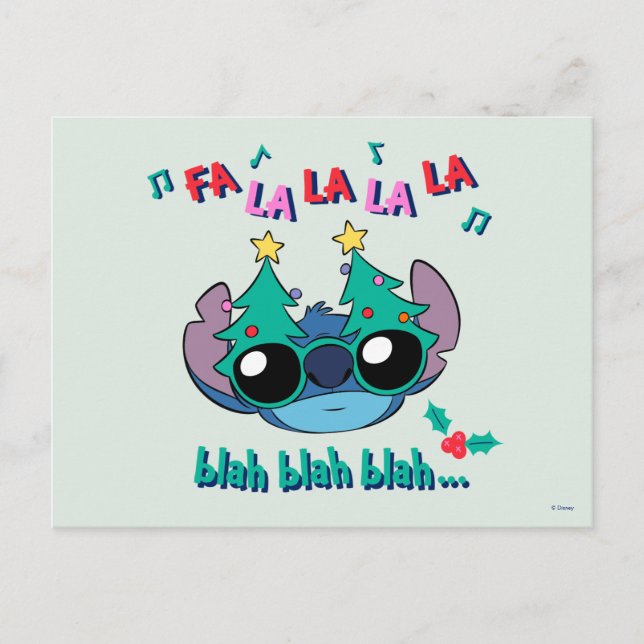 Christmas Stitch | Fa La La La La Postcard (Front)