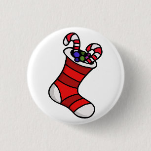 Christmas stocking 1 inch round button